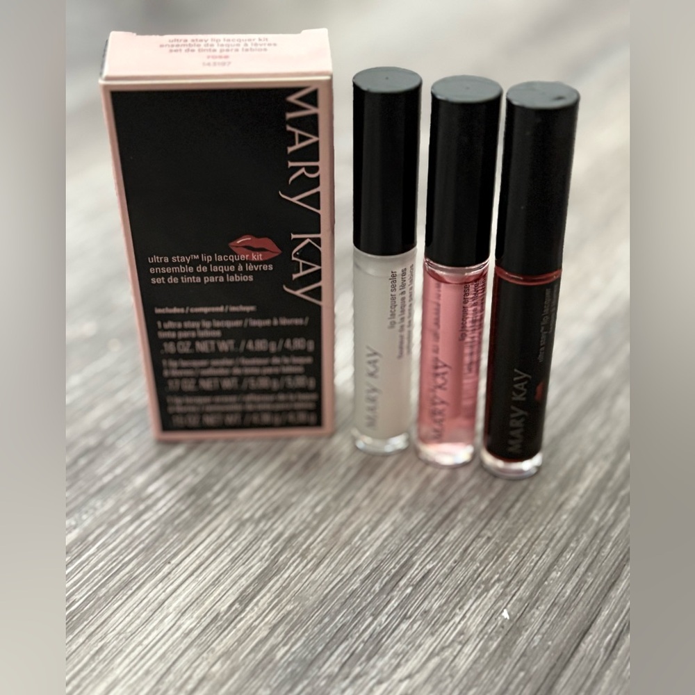 Mary Kay Ultra Stay™ Lip Lacquer Kit – ROSE | Long-Wear Color + Sealer + Eraser